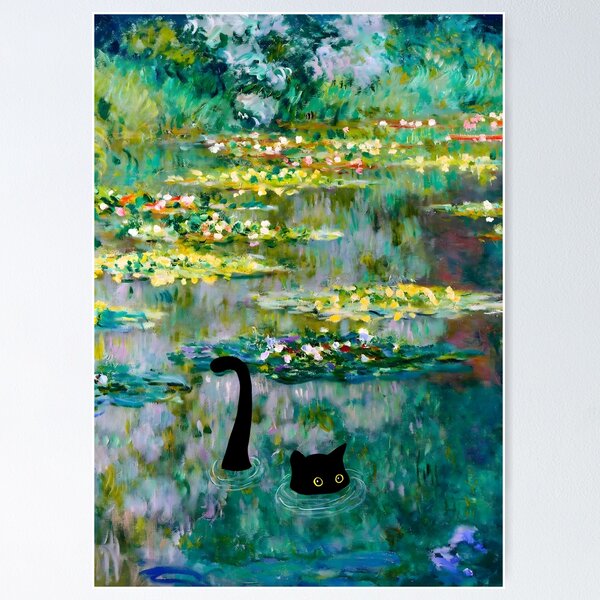 Item preview, Cat with Le Bassin des Nympheas Claude Monet designed and sold by outdoorway.