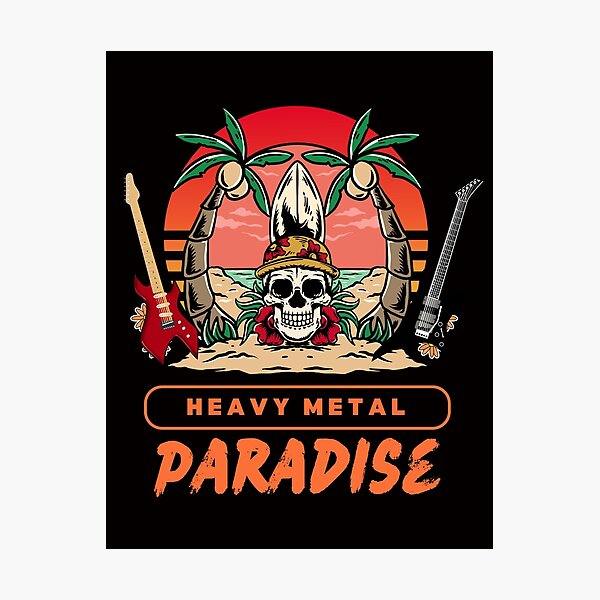 Item preview, Heavy Metal Paradise; Guitars; Island with Sandy Beach, Palm Trees, and Guitars designed and sold by evaninla.