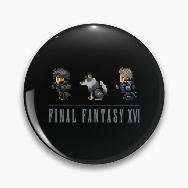 Item preview, Clive, Torgal, and Cid Logo Design  FFXVI Pixel Party Members  Final Fantasy 16 designed and sold by EusebiaMathe.