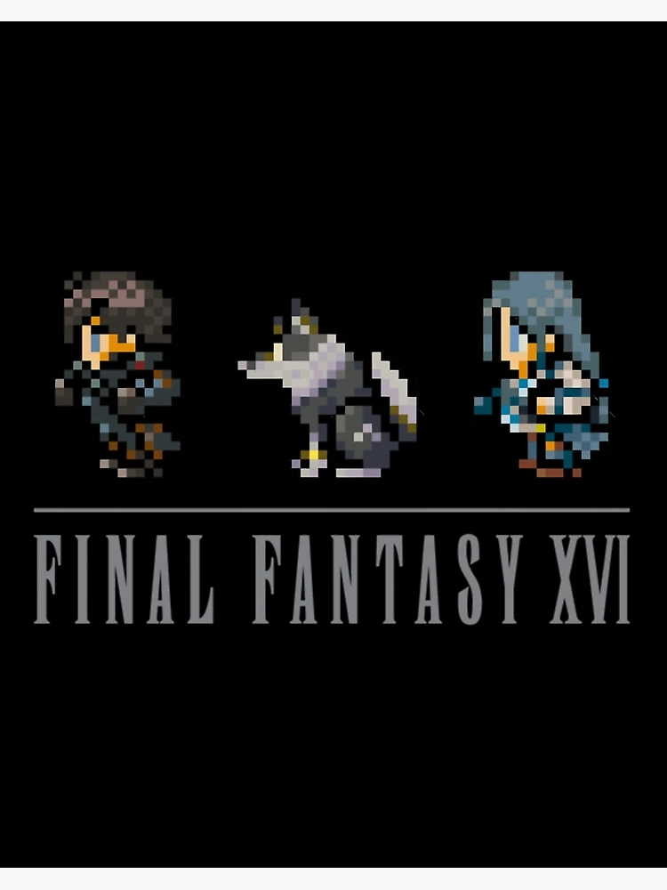 Clive, Torgal, and Jill Logo Design FFXVI Pixel Party Members