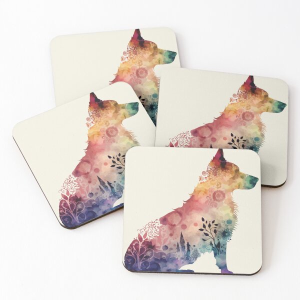 Item preview, A Nature Patterned Watercolor of a German Shepherd- Boho Animals designed and sold by GVRDesign.
