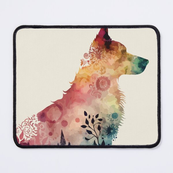 Item preview, A Nature Patterned Watercolor of a German Shepherd- Boho Animals designed and sold by GVRDesign.