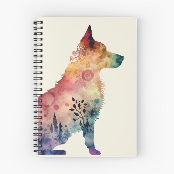 Item preview, A Nature Patterned Watercolor of a German Shepherd- Boho Animals designed and sold by GVRDesign.