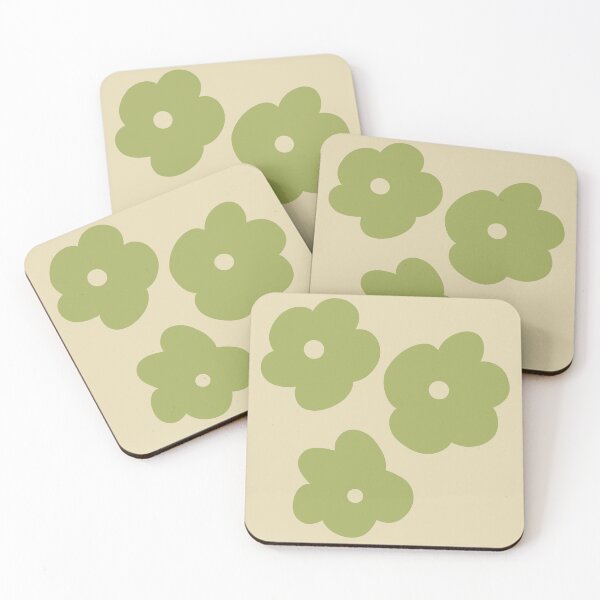 Aperçu de l'œuvre Jade vert sauge Jumbo Flower Power motif abstrait contemporain créée et vendue par ZodiacGradient.