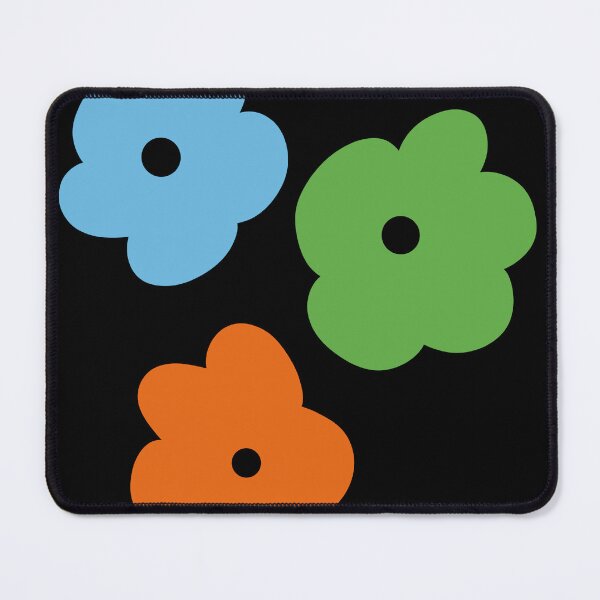Aperçu de l'œuvre Noir Bleu Vert Orange Jumbo Flower Power Abstract Pattern Contemporain créée et vendue par ZodiacGradient.