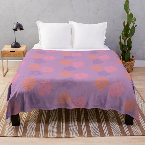 Artikelvorschau, Pastell Lila Rosa Orange Retro Jumbo Flower Power Abstraktes zeitgenössisches Muster entworfen und verkauft von ZodiacGradient.
