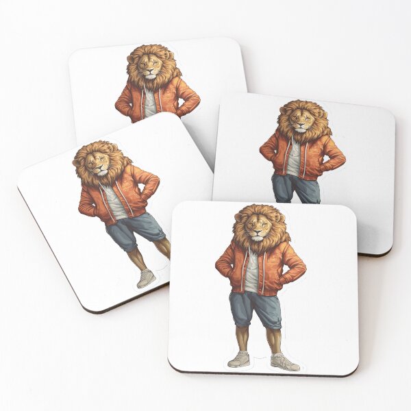 Item preview, Stylish lion in orange jacket designed and sold by abmkf.