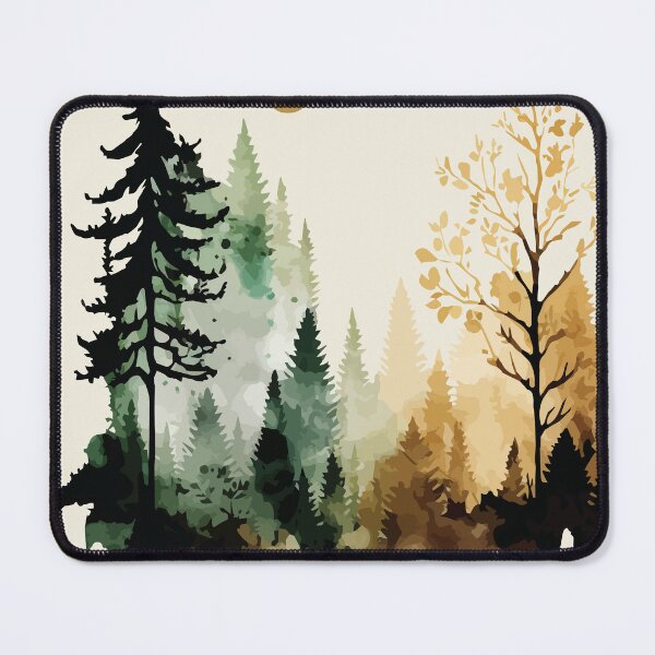 Item preview, A Sepia Forest Under the Moon - Watercolor Trees and Leaves designed and sold by GVRDesign.