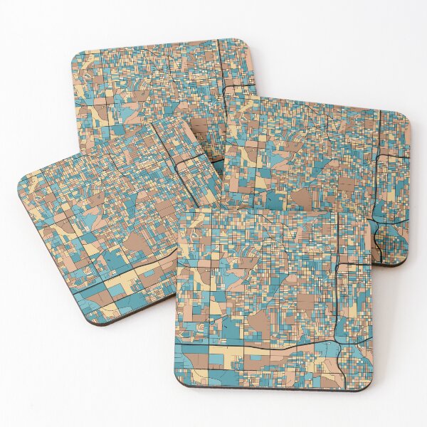 Item preview, Omaha Map Pattern in Mid Century Pastel designed and sold by PatternMaps.