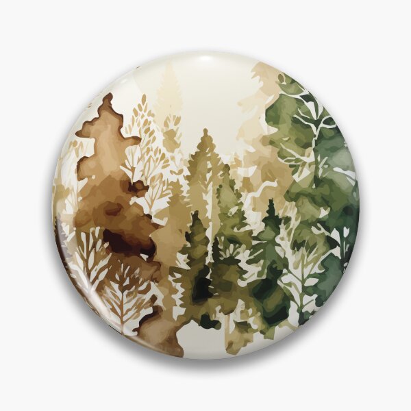 Item preview, A Delicate Ombre Forest Sepia to Green - Watercolor Trees and Leaves designed and sold by GVRDesign.