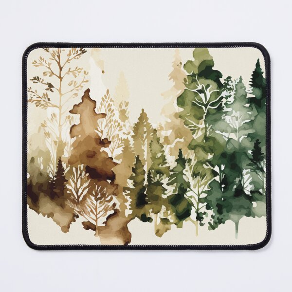 Item preview, A Delicate Ombre Forest Sepia to Green - Watercolor Trees and Leaves designed and sold by GVRDesign.