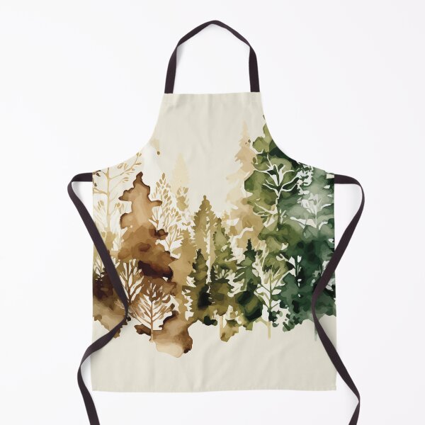 Item preview, A Delicate Ombre Forest Sepia to Green - Watercolor Trees and Leaves designed and sold by GVRDesign.
