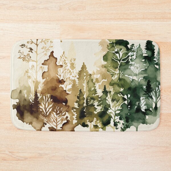 Item preview, A Delicate Ombre Forest Sepia to Green - Watercolor Trees and Leaves designed and sold by GVRDesign.