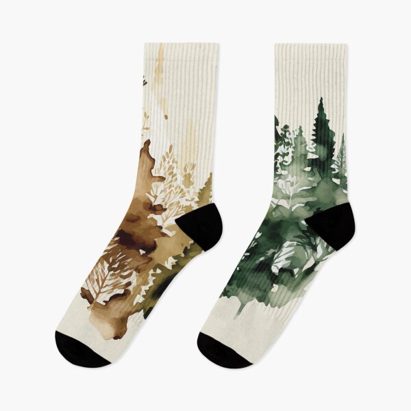 Item preview, A Delicate Ombre Forest Sepia to Green - Watercolor Trees and Leaves designed and sold by GVRDesign.