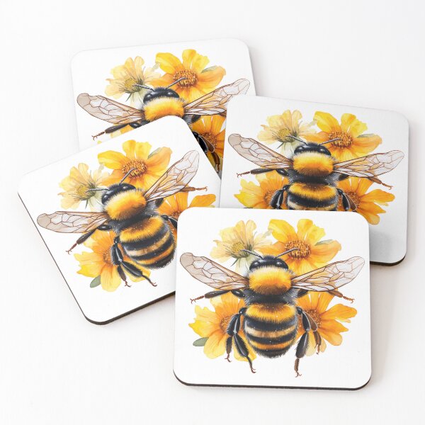 Item preview, Bumble Bee yellow flowers designed and sold by Redbubblesassy.