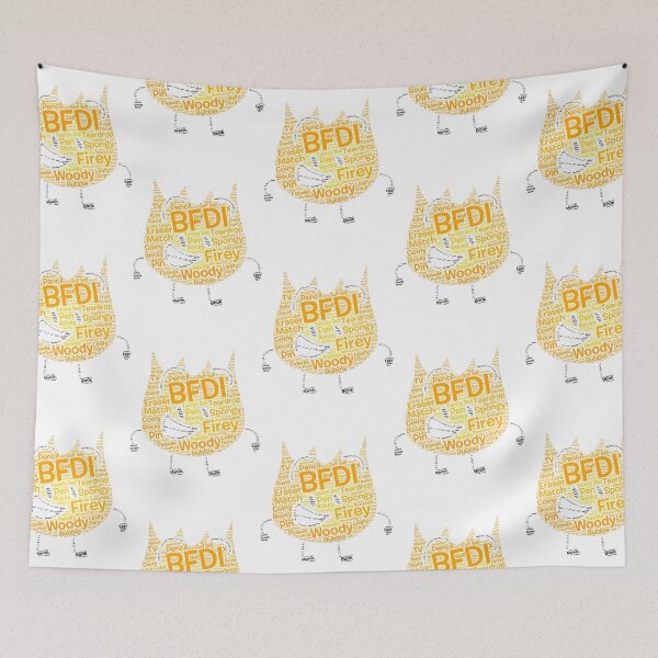 Item preview, BFDI Word Cloud Firey Shaped  designed and sold by xacachnhau.