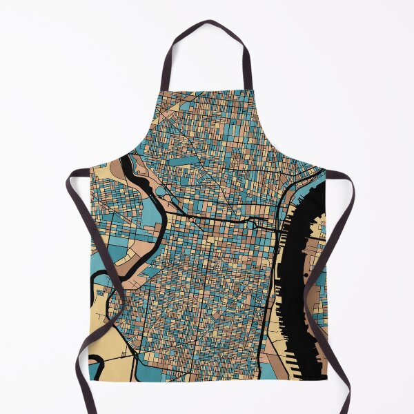 Item preview, Philadelphia Map Pattern in Mid Century Pastel designed and sold by PatternMaps.