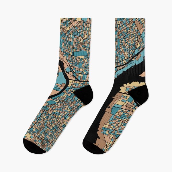 Item preview, Philadelphia Map Pattern in Mid Century Pastel designed and sold by PatternMaps.