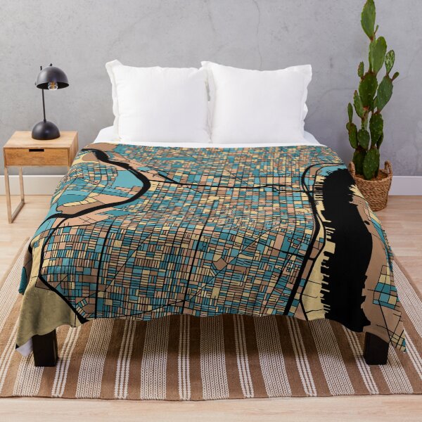 Item preview, Philadelphia Map Pattern in Mid Century Pastel designed and sold by PatternMaps.