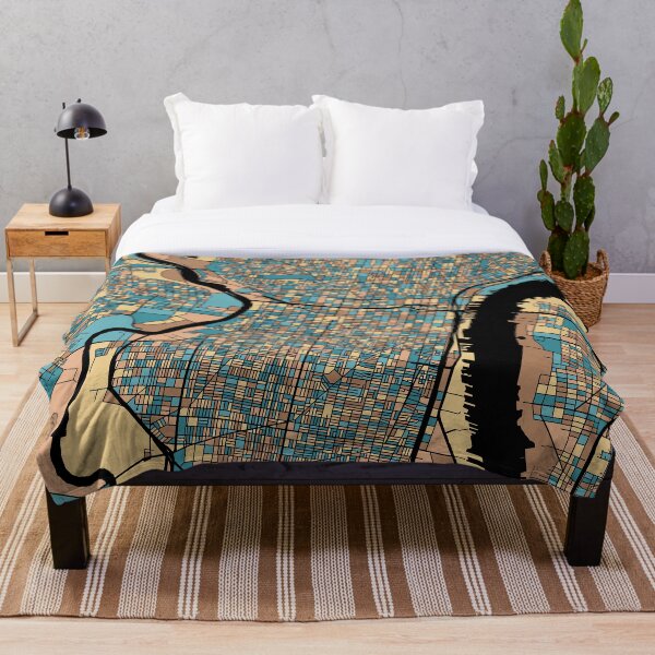 Item preview, Philadelphia Map Pattern in Mid Century Pastel designed and sold by PatternMaps.