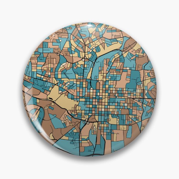 Artikelvorschau, Raleigh-Kartenmuster in Mid-Century-Pastell entworfen und verkauft von PatternMaps.