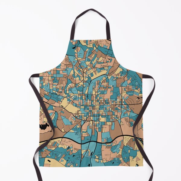 Item preview, Raleigh Map Pattern in Mid Century Pastel designed and sold by PatternMaps.
