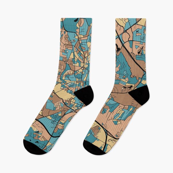 Item preview, Raleigh Map Pattern in Mid Century Pastel designed and sold by PatternMaps.