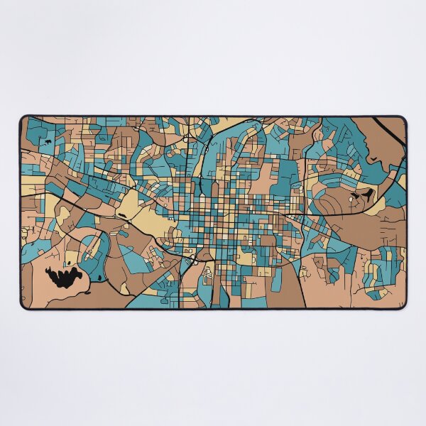 Item preview, Raleigh Map Pattern in Mid Century Pastel designed and sold by PatternMaps.