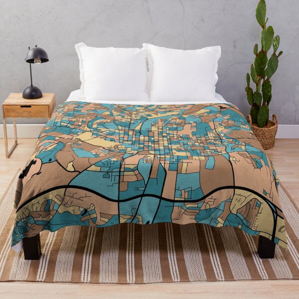 Item preview, Raleigh Map Pattern in Mid Century Pastel designed and sold by PatternMaps.