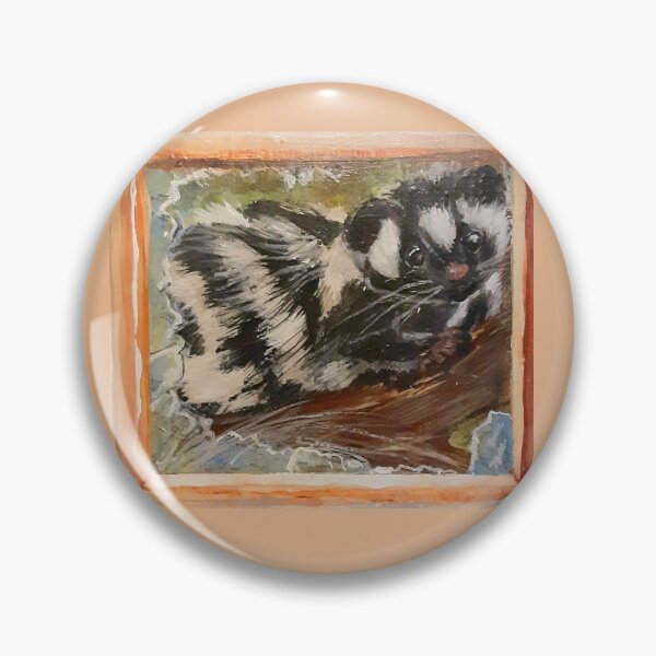 Item preview, striped skunk on a tree branch designed and sold by DoriAnderson.