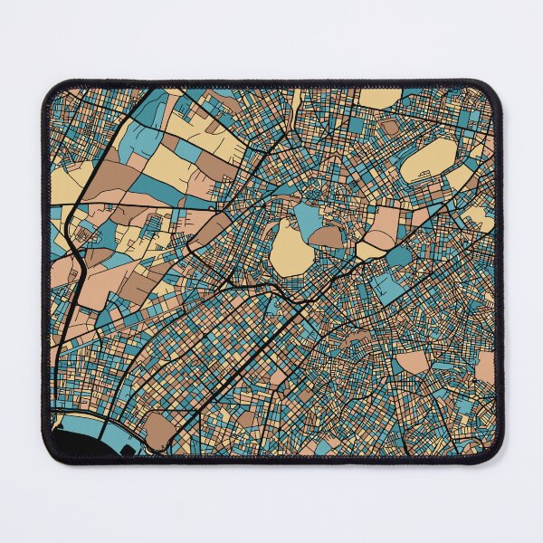 Item preview, Athens Map Pattern in Mid Century Pastel designed and sold by PatternMaps.