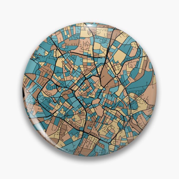 Item preview, Birmingham Map Pattern in Mid Century Pastel designed and sold by PatternMaps.