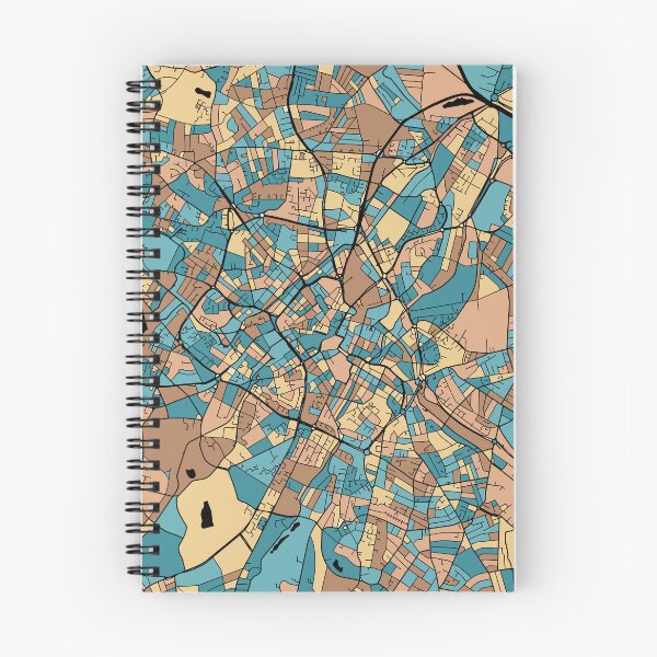 Artikelvorschau, Birmingham-Kartenmuster in Mid-Century-Pastell entworfen und verkauft von PatternMaps.