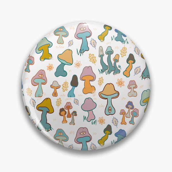 Item preview, COLORFUL MUSHROOM COCKS CUTE PATTERN WHITE designed and sold by aydapadi.