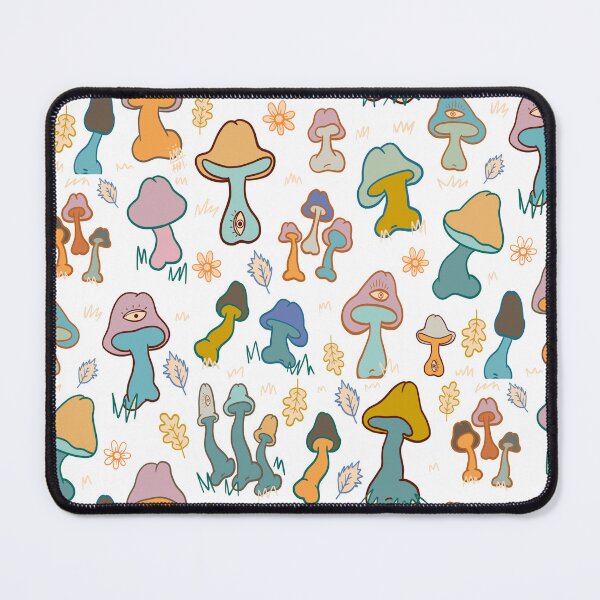 Item preview, COLORFUL MUSHROOM COCKS CUTE PATTERN WHITE designed and sold by aydapadi.