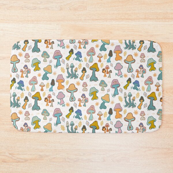 Item preview, COLORFUL MUSHROOM COCKS CUTE PATTERN WHITE designed and sold by aydapadi.