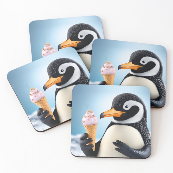 Item preview, funny penguin eating ice cream in summer, kawaii designed and sold by Mauswohn.