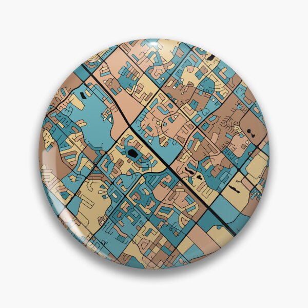 Item preview, Brampton Map Pattern in Mid Century Pastel designed and sold by PatternMaps.