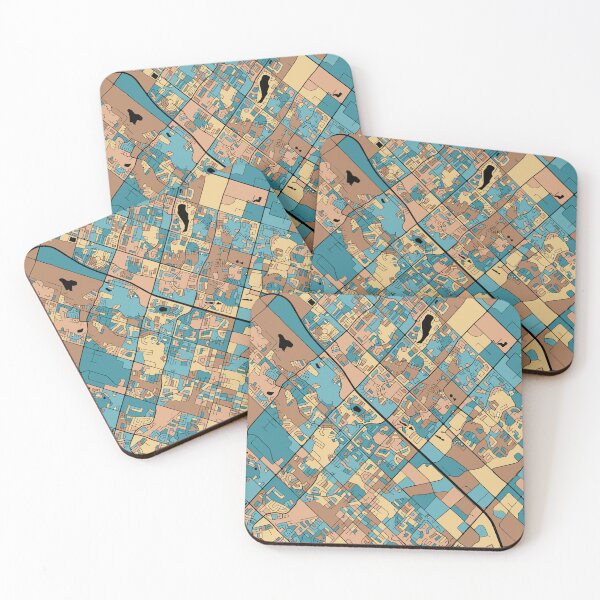 Item preview, Brampton Map Pattern in Mid Century Pastel designed and sold by PatternMaps.
