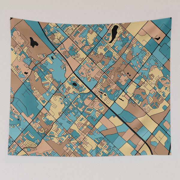 Item preview, Brampton Map Pattern in Mid Century Pastel designed and sold by PatternMaps.