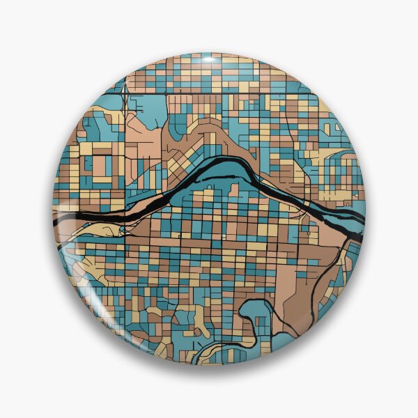 Item preview, Calgary Map Pattern in Mid Century Pastel designed and sold by PatternMaps.