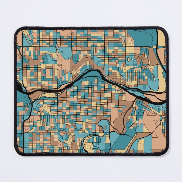 Item preview, Calgary Map Pattern in Mid Century Pastel designed and sold by PatternMaps.