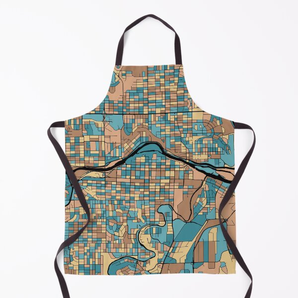 Item preview, Calgary Map Pattern in Mid Century Pastel designed and sold by PatternMaps.