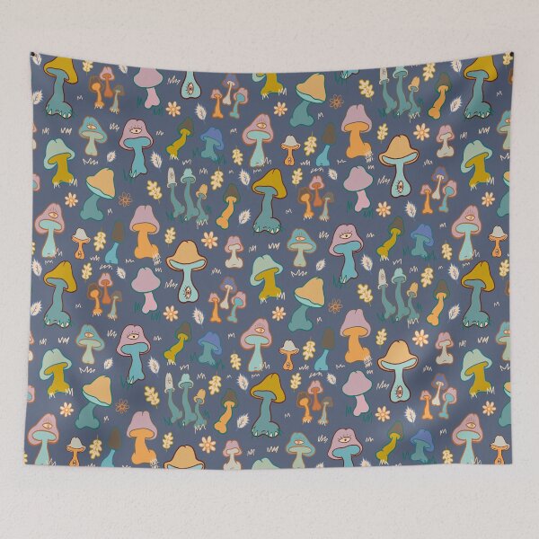 Item preview, COLORFUL MUSHROOM COCKS CUTE PATTERN NEON PASTEL designed and sold by aydapadi.