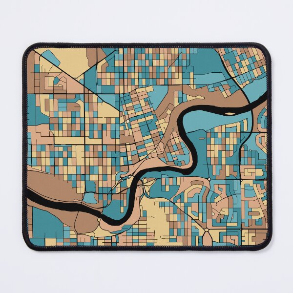 Item preview, Edmonton Map Pattern in Mid Century Pastel designed and sold by PatternMaps.
