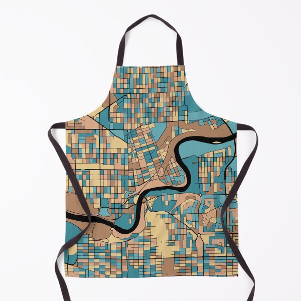 Item preview, Edmonton Map Pattern in Mid Century Pastel designed and sold by PatternMaps.