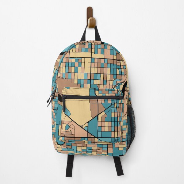 Item preview, Edmonton Map Pattern in Mid Century Pastel designed and sold by PatternMaps.
