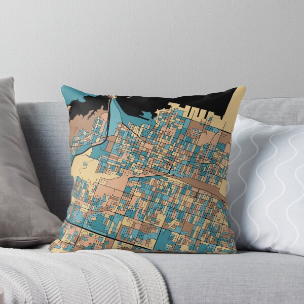 Item preview, Hamilton Map Pattern in Mid Century Pastel designed and sold by PatternMaps.