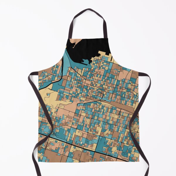Item preview, Hamilton Map Pattern in Mid Century Pastel designed and sold by PatternMaps.