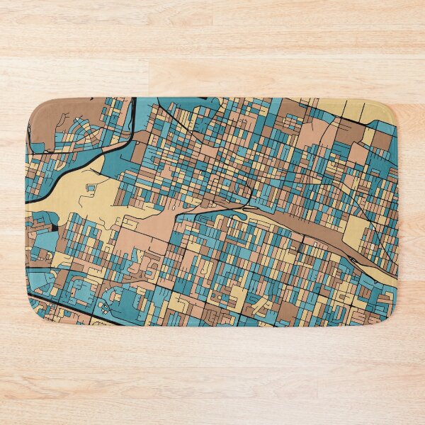 Item preview, Hamilton Map Pattern in Mid Century Pastel designed and sold by PatternMaps.